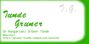 tunde gruner business card