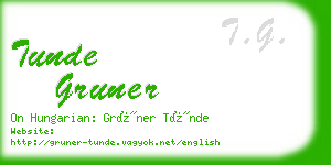 tunde gruner business card